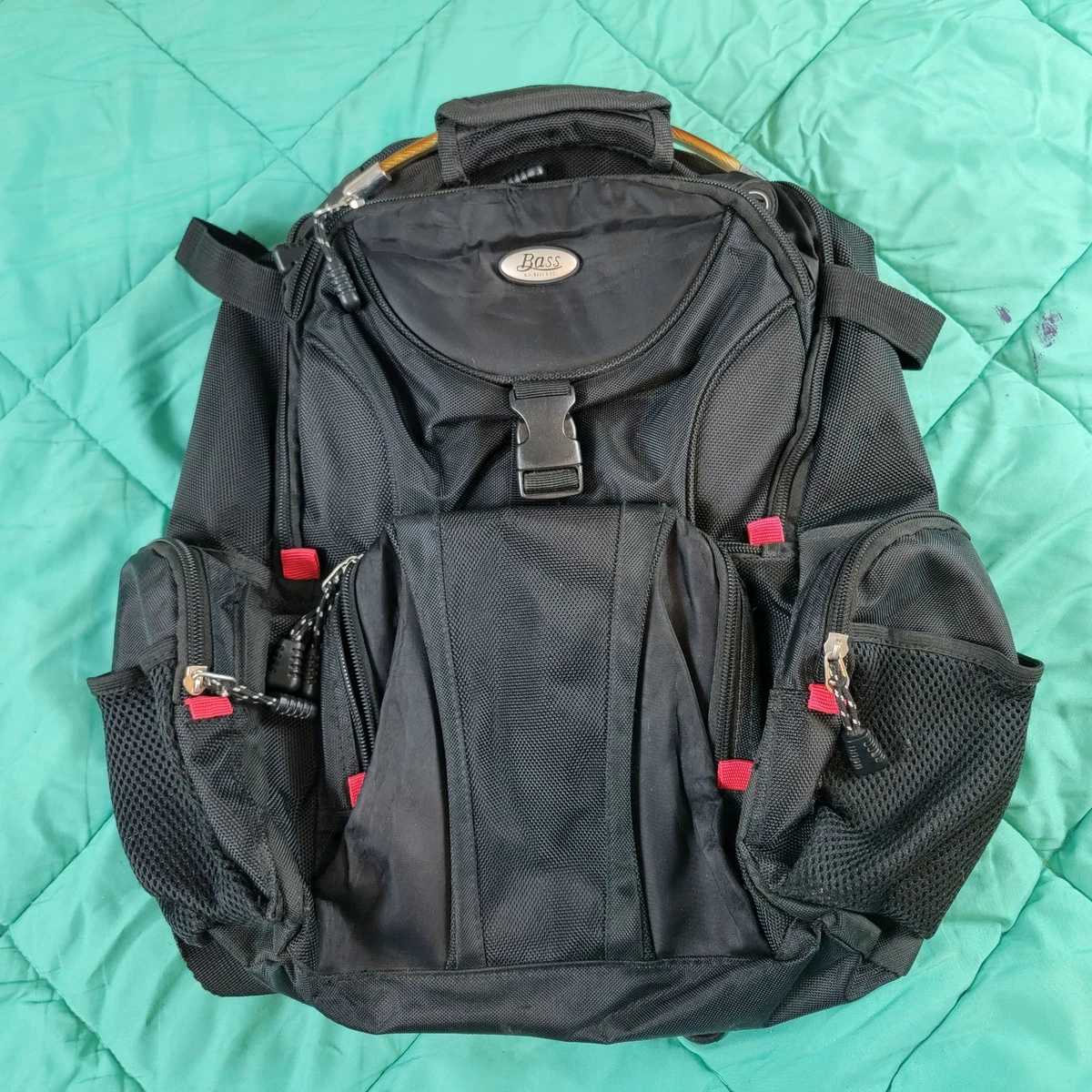 GH BASS Adults Unisex Black Full Size Backpack Laptop Book Bag Casual Polyester
