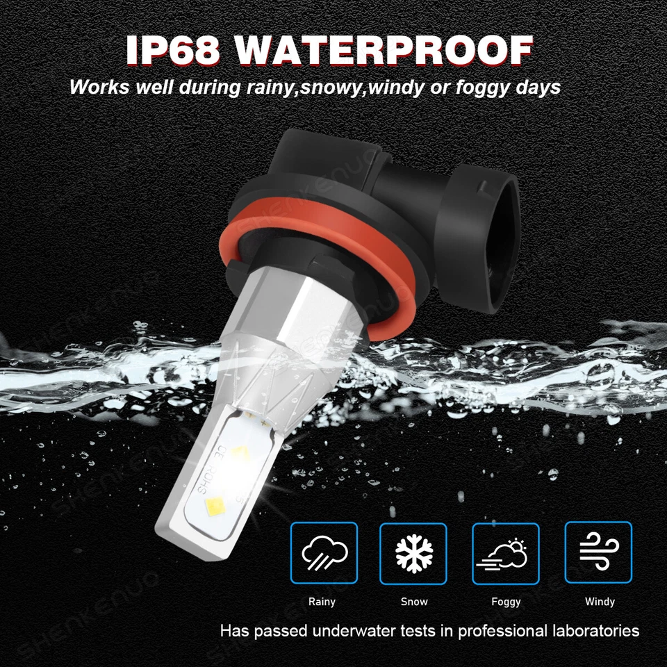 4X H11 H9 LED Headlight Globes For Mitsubishi Pajero 2007-2024 High Low Beam Set - image 4 of 4