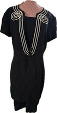 VINTAGE Julian Taylor NY Dress Women Black Sz 8 Career Work Business