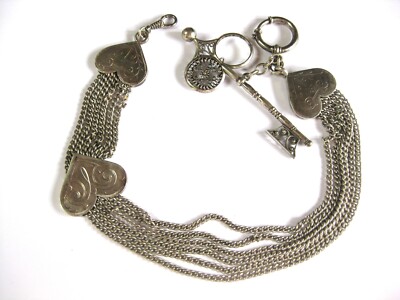 Antike Uhrenkette Silber 800, 89,04 g