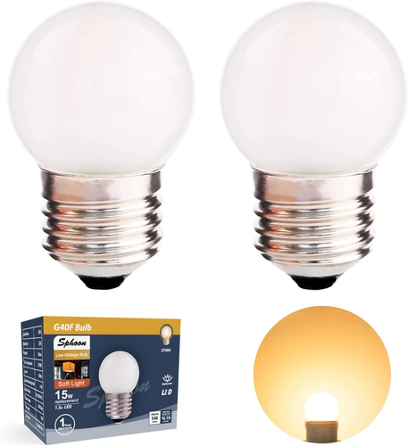G40 1.5W Low Wattage Led Bulb Equivalent 15 Watt Standard E26 Base G14 Small Low - Picture 11 of 12