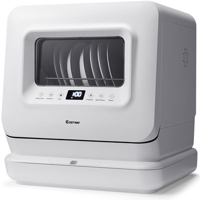 Costway 5 Programs Portable Countertop Dishwasher Air Drying  w/ 7.5L Water Tank