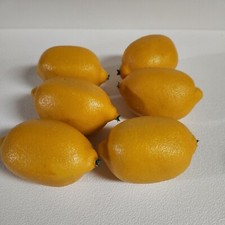 Lot of 6 Artificial Lemon Fake Imitation Fruit Home Decor Theater Stage Prop USA
