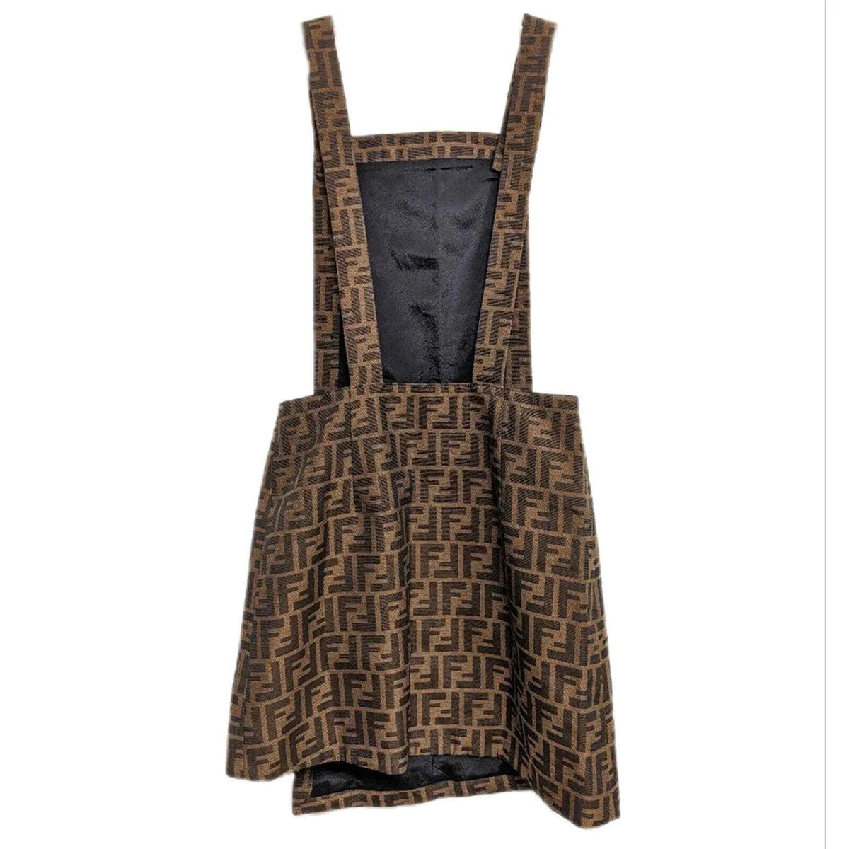Authentic Fendi Zucca Pinafore Overall Dress Size 36 US 4
