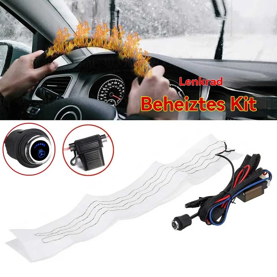 Universal Auto Lenkradheizung beheizt Heizung Lenkradbezug KFZ Lenkrad DIY Kit - Bild 2 von 4