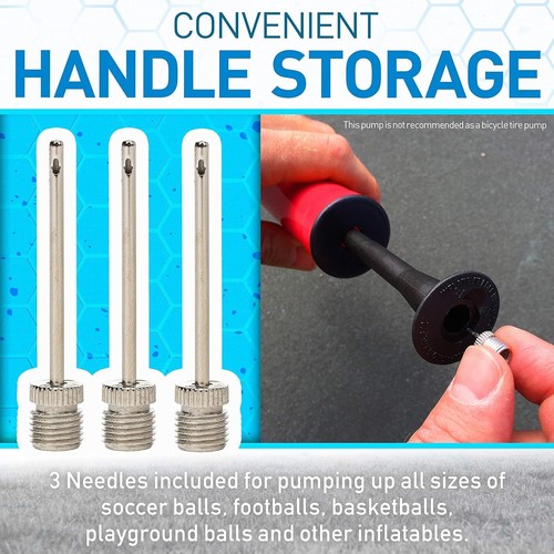 Versatile Ball Pump Kit - 7.4" - Multi-Sport Inflation Needles - Gauge - Carry - Picture 5 of 11