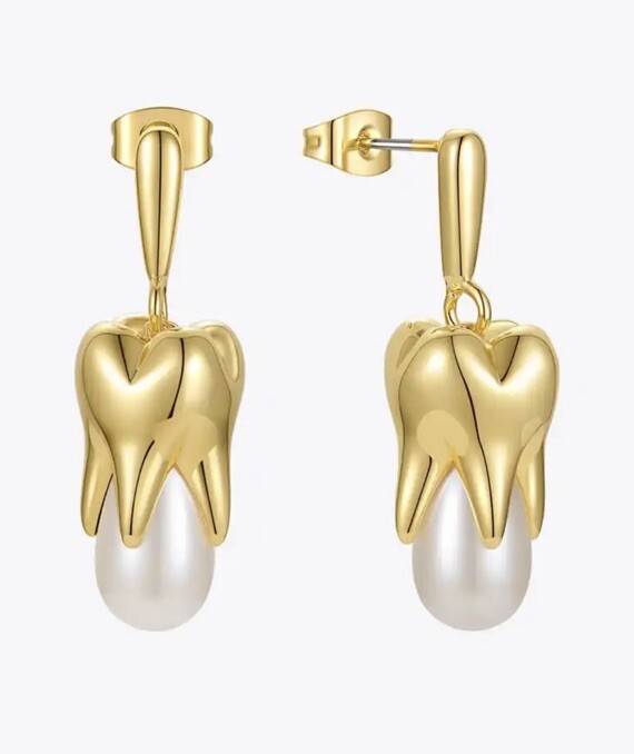 Michaels Bulk Clip On Earrings Schiaparelli Inspired Tooth Pearl