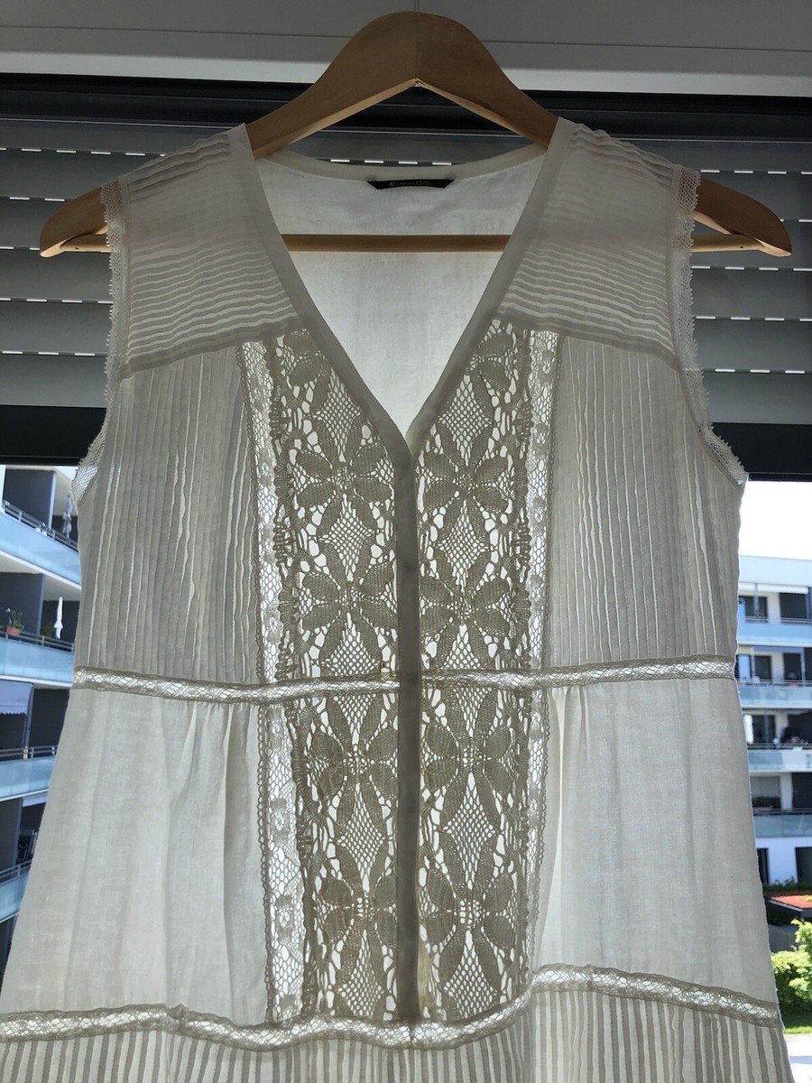 Massimo dutti off white lace dress UK 10 | eBay