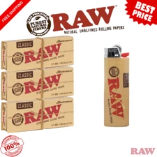 RAW Classic Masterpiece 1¼ Rolling Papers – 3 Pks + RAW BIC Lighter Rolling Set