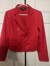 Poetry Clothing Woman’s Small Red Soft Blazer Jacket W/cute Metal Buttons