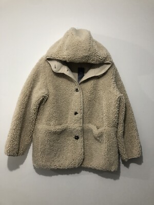 Marks and Spencer Hooded Relaxed Borg Jacket Large Beige £69