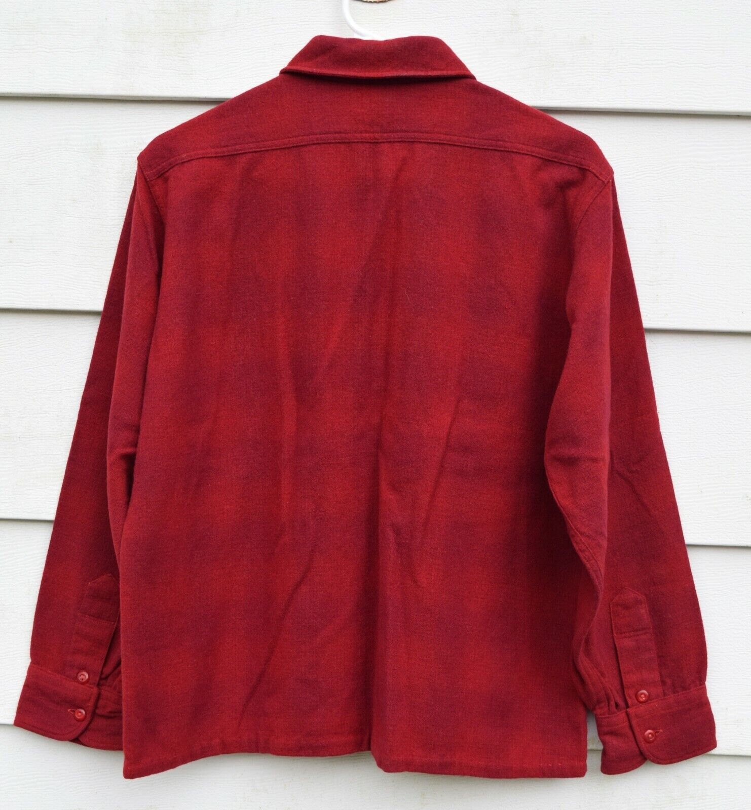 Vintage Pendleton 1930's 40's Red Muted Board Wool shirt size 14 Medium  Antique