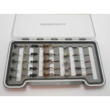 SUMMER Dry Trout Fishing Flies, 40 Boxed Mixed Type and Sizes Fly Fishing NBX129