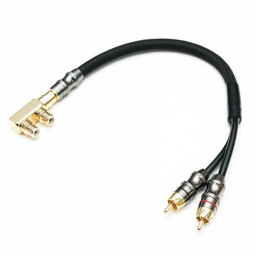 RCA Y SPLITTER ANGLED 2 FEMALE - 1 MALE GOLD PLATED HIGH QUALITY - Picture 6 of 6