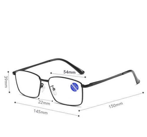 Herren Metall Lesebrille Vollformat Blaues Licht A19 1.0 1.5 2.0 2.5 3.0 3.5 4.0 - Bild 3 von 14