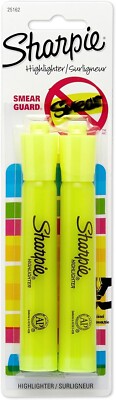 SHARPIE 25162PP Accent Tank-Style Highlighter, Fluorescent Yellow, 2-Pack