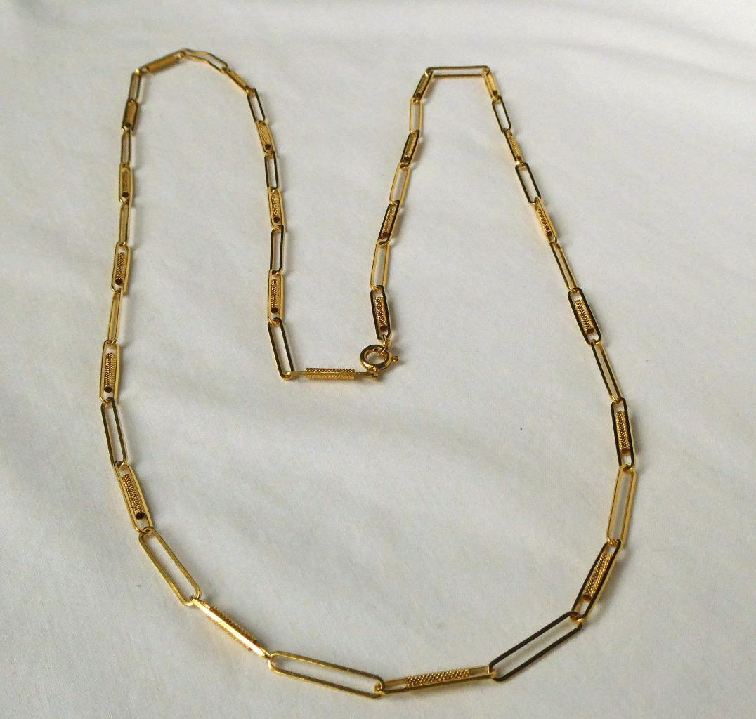 Vintage 18k Gold UnoAerre Italy Fancy Paperclip B… - image 3