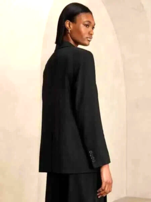 Banana Republic Lena Relaxed Linen Blend Blazer M Black Banana Republic Lena Relaxed Linen Blend Blazer M Black