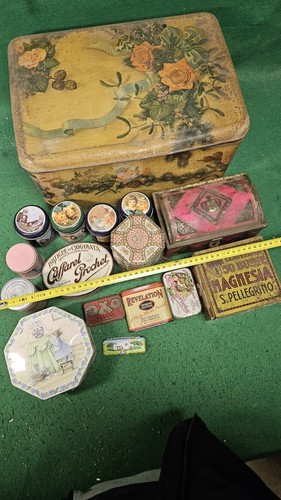 LOTTO SCATOLE CONTENITORI FERRO LATTA MOTTA E VARIE MARCHE VINTAGE EPOCA - Foto 18 di 24