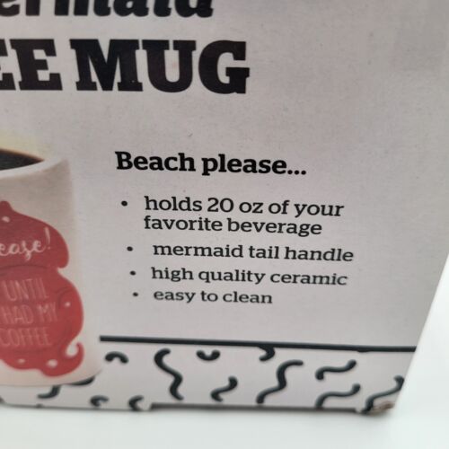 Tazza da caffè Big Mouth Inc Sassy Mermaid Beach Please 20 oz manico coda di sirena - Foto 5 di 6