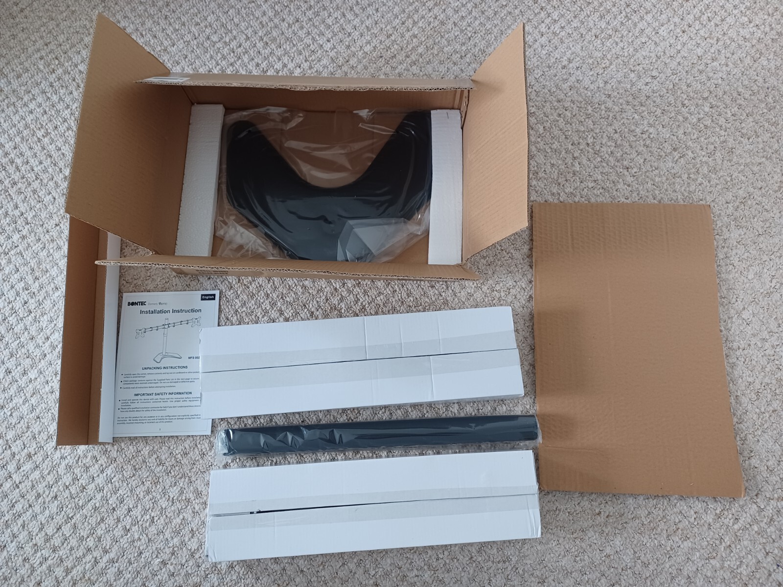 BONTEC LED/LCD MSF002 Double Twin Arm Desk Mount Monitor Arms NEW Opened UNUSED