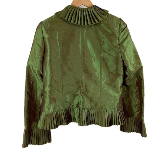 Nozze Green Satin 3-Piece Top, Jacket & Trousers Set UK 14 / EU 44 - Picture 10 of 13