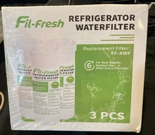 3 Pack - Fil-Fresh FF-XWF Refrigerator Water Filters Replacement Pack Great!