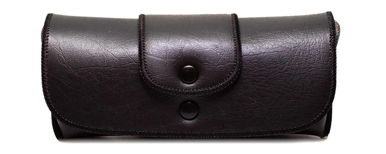 Double Snap Belt Loop Eyeglass Case 4 PACK 2 Black&2 Brown PU Leather
