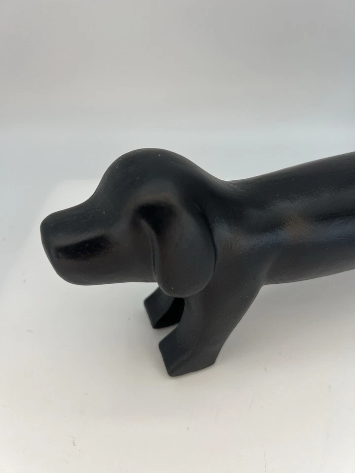 Estatua de perro Dachshund de cerámica negra, amante de los perros estante cuidador estilo moderno Foto 2 de 4