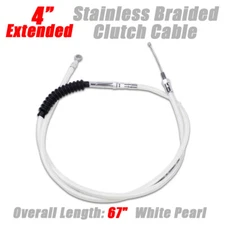 +4 White Pearl Clutch Cable for Harley Road King FLHR Street Electra Glide