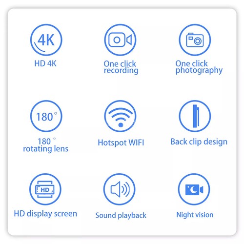 4K HD WIFI Body Kamera Videorecorder Outdoor Sport Action Mini Cam Nachtsicht - Bild 18 von 30