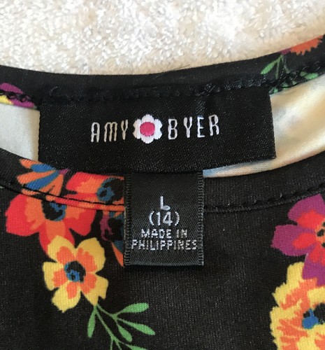 Amy Byer Girls Black Dress. Sugar Skulls, Flowers & Hearts. Size 14. NWOT - Picture 11 of 11