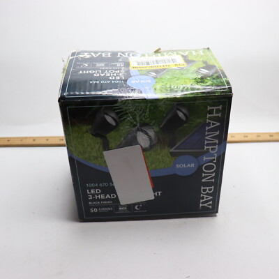 (3-Pk) Hampton Bay Solar LED Spotlight with Remote Panel Black 1004 670 564 