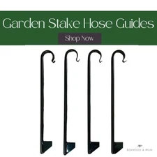 Hose Guides Garden Plant Stakes | Wrought Iron Metal Stakes | Powder Coated