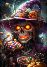 Halloween Diamond Art Kits for Adults, Horror Skull Diamond Painting Kits for Be