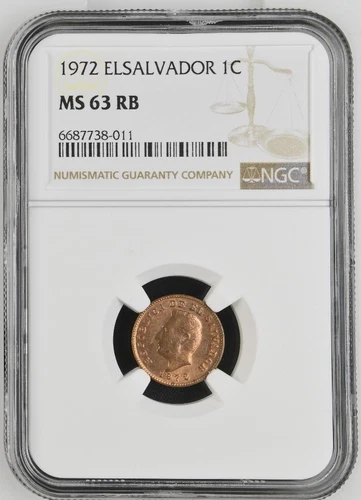El Salvador 1 Centavo 1972 NGC MS 63 RB