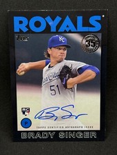 2021 Topps Brady Singer 1986 Baseball RC Auto Black /199 #86A-BSI