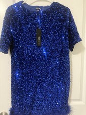 Fashion Nova Blue Sequin Dress