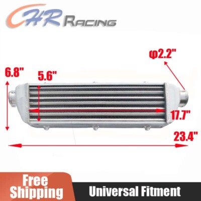 23.4''x6.8''x2.7'' Universal FMIC Front Mount Intercooler Aluminum Tube&Fin Turbo