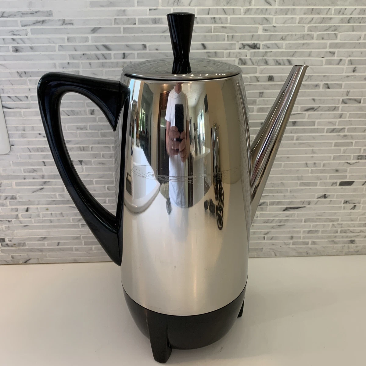 Vintage Farberware 12 Cup Electric Percolator Coffee Pot Stainless