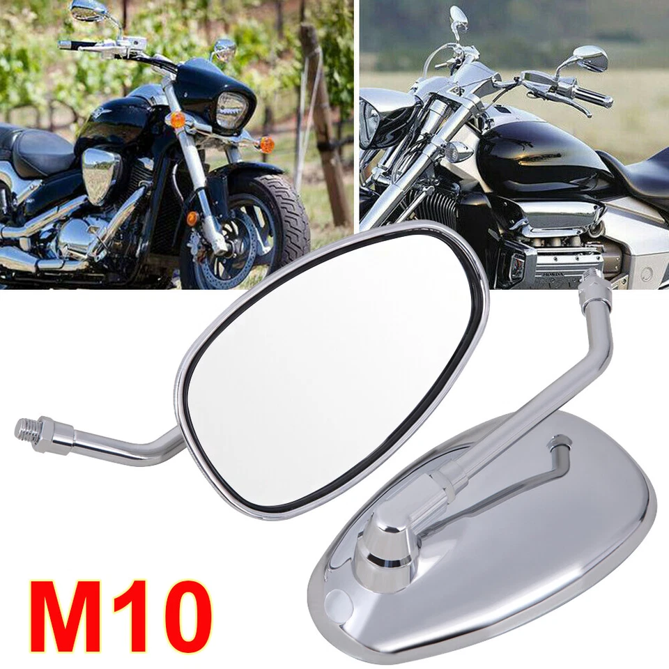 Par de espejos retrovisores cromados para moto Suzuki Boulevard C50 M109R M50 C90 Foto 2 de 4