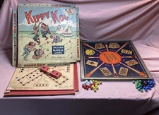 Vtg Kipp Koo Parker Brothers Indian Marble Board Game & Ante-Up-Rummy Chinese Ch