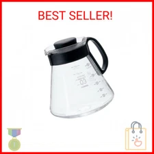 Hario V60 Glass Range Coffee Server, 800ml, Black