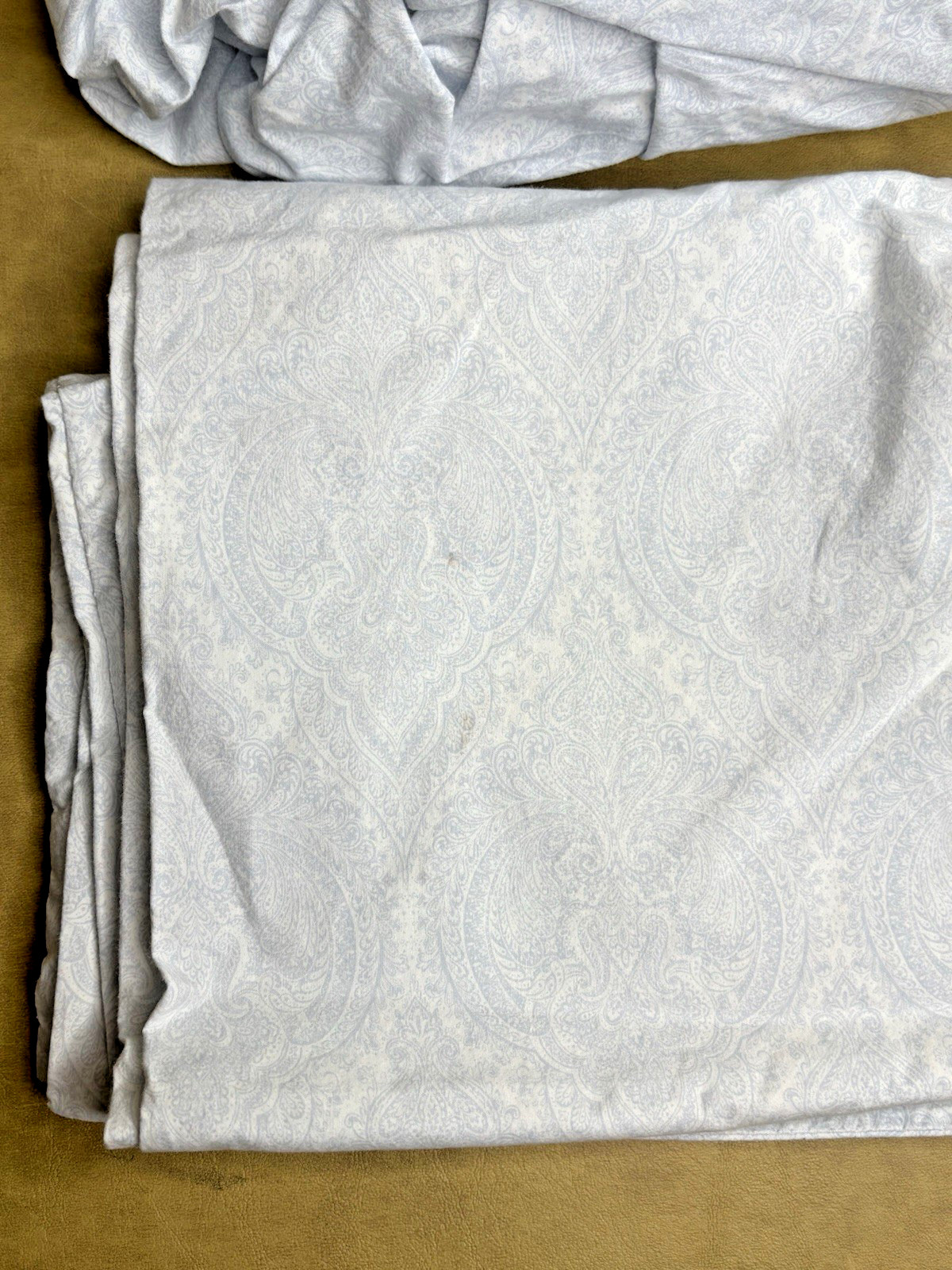Ralph Lauren Twin Paisley Gray Fitted Sheet & 1 Pillow Case thumbnail 3