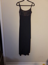 Y2K My Michelle Black Babydoll Maxi Dress Sz S Whimsigoth Vintage