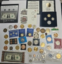 Massive Mixed Lot of US Commemorative Coinage, Currency and Medals, 40+ Items!
