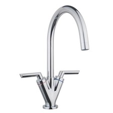 Modern Kitchen Mixer Tap Monobloc Basin Sink Tap Swivel 360° Chrome Brass Mono