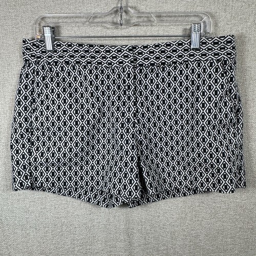 Joe Fresh Damengröße 10 schwarz weiß geometrisches Muster Shorts Stretch Freizeit - Bild 2 von 13