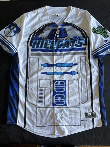 RARE Lynchburg Hillcats Baseball Jersey Large 48 XL Star Wars R2-D2 Star Wars - 第 1/9 張圖片