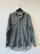Vintage Levis Shirt Mens Medium Green Blue Plaid Long Sleeve Button Front 90s